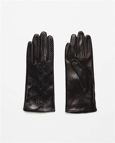 Imagen De Guantes Piel Troquelado De Zara Guantes Zara Accesorios