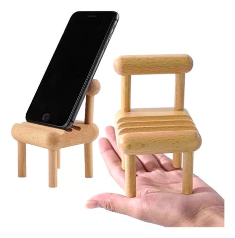 Porta Celular De Madera Mini Silla Multi Ngulo Universal Cuotas Sin