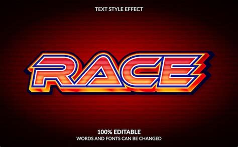 Premium Vector Editable Text Effect Race Text Style