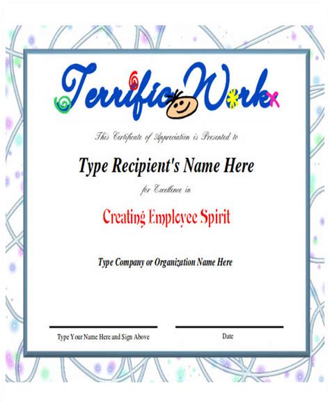 Free Printable Employee Award Certificates