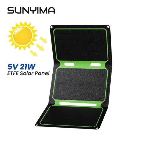 SUNYIMA 21W ETFE Foldable Charger USB 9V Mobile Power Bank Solar Panel