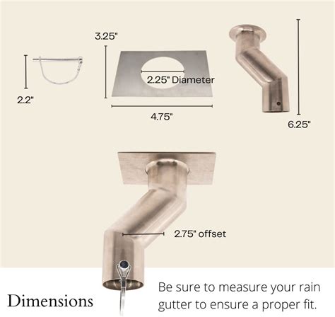 Jitane Jitane Rain Chain Gutter Adapter Kit Stainless Steel Offset