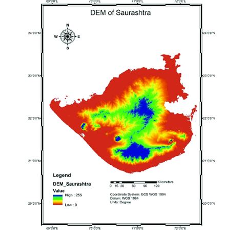 DEM image of Saurashtra region | Download Scientific Diagram