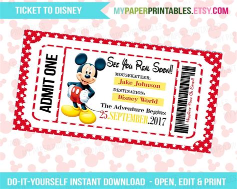 Disney Printable Tickets