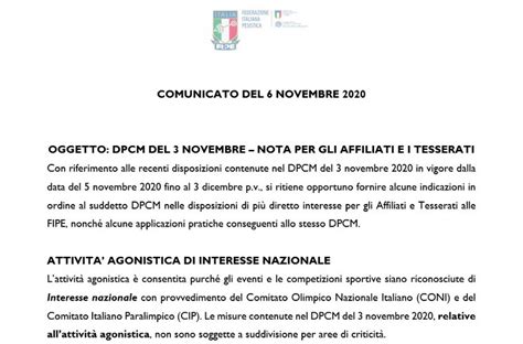 Comunicato Della Fipe Sul Nuovo Dpcm Del Novembre