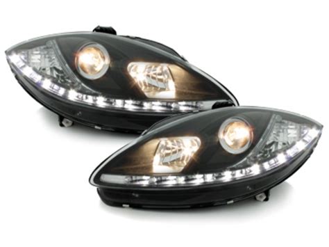 D LITE Headlights Suitable For SEAT Leon 1P Daytime Running Light Black