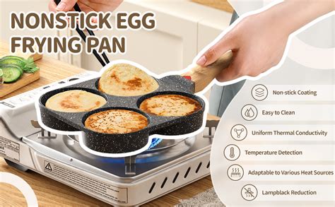 Innerwell Egg Frying Pan 4 Cup Egg Pan Nonstick Versatile Fried Egg Pan