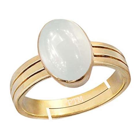 Buy Ptm Gold Plated Panchdhatu Ratti Moonstone Gemstone Ring Men