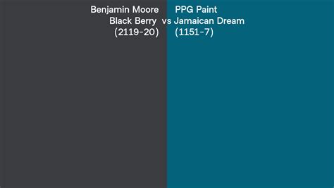 Benjamin Moore Black Berry 2119 20 Vs PPG Paint Jamaican Dream 1151