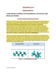 Chem Experiment Conformation Of Alkanes And Cycloalkanes An