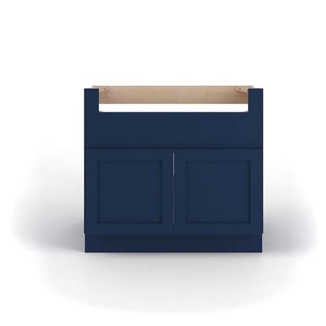 Valleywood Cabinetry 36 In W X 34 5 In H X 24 In D Marine Blue Birch Apron Front Sink Base Ready