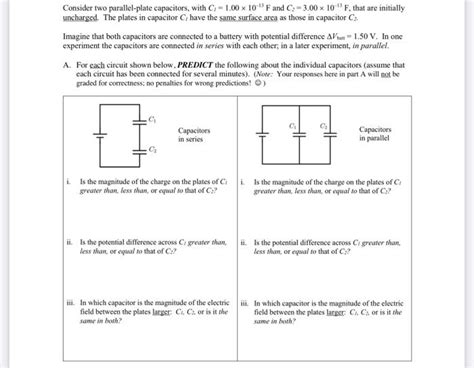 Solved Consider Two Parallel Plate Capacitors With Chegg