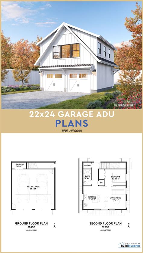 22x24 Adu Garage Architectural Plans Garage Loft Roof Trusses Roof