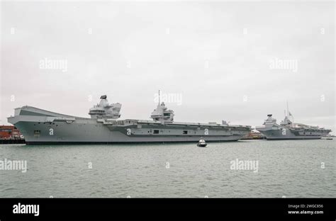 The Royal Navy Aircraft Carriers Hms Queen Elizabeth Left And Hms