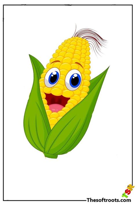 Corn Cob Drawing in 2024 | Butterfly coloring page, Class art projects ...