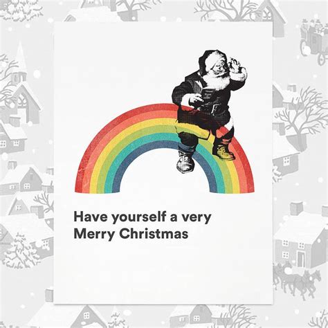 Rainbow Santa Christmas Card By The Brolly Shop Notonthehighstreet