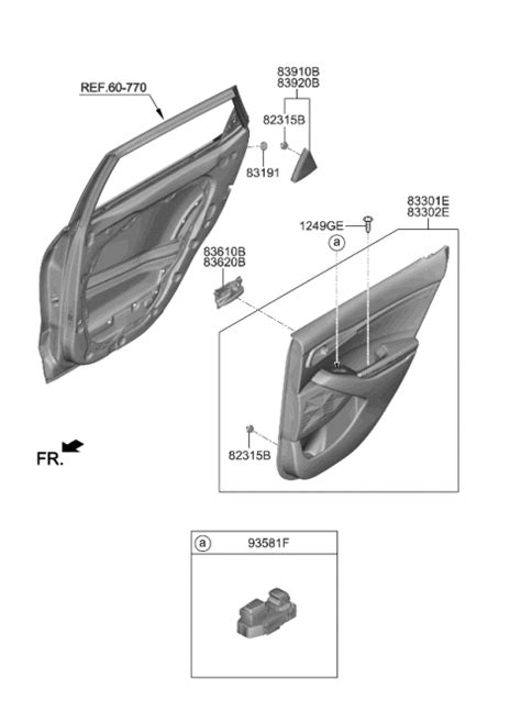 83620Q5010SA1 Genuine Kia Rear Door Handle Assembly