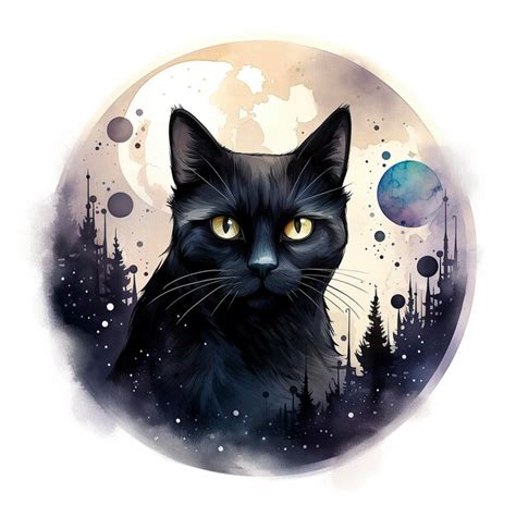 Premium Photo Create A Stylish And Mysterious Black Cat Design With