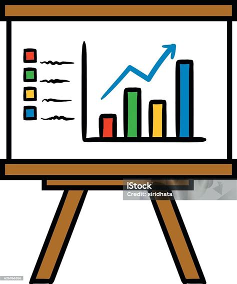 Cartoon Graph Or Chart Vector Illustration Stock Illustration