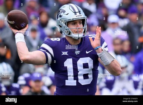 Kansas State Quarterback Will Howard Throws Against Houston During The