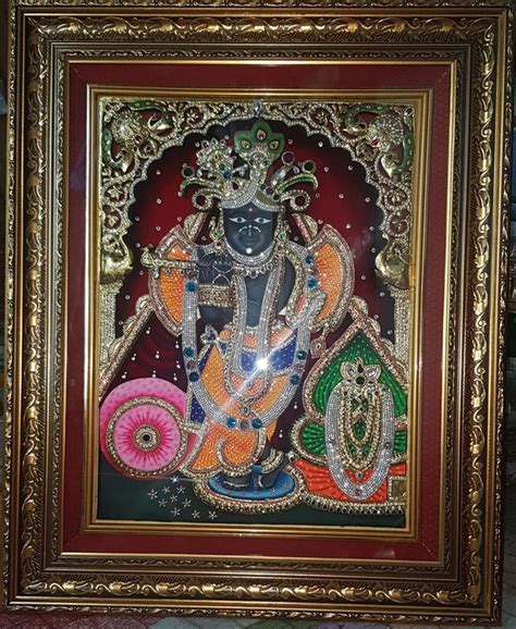 Banke Bihari Tanjore Art Painting With Frame