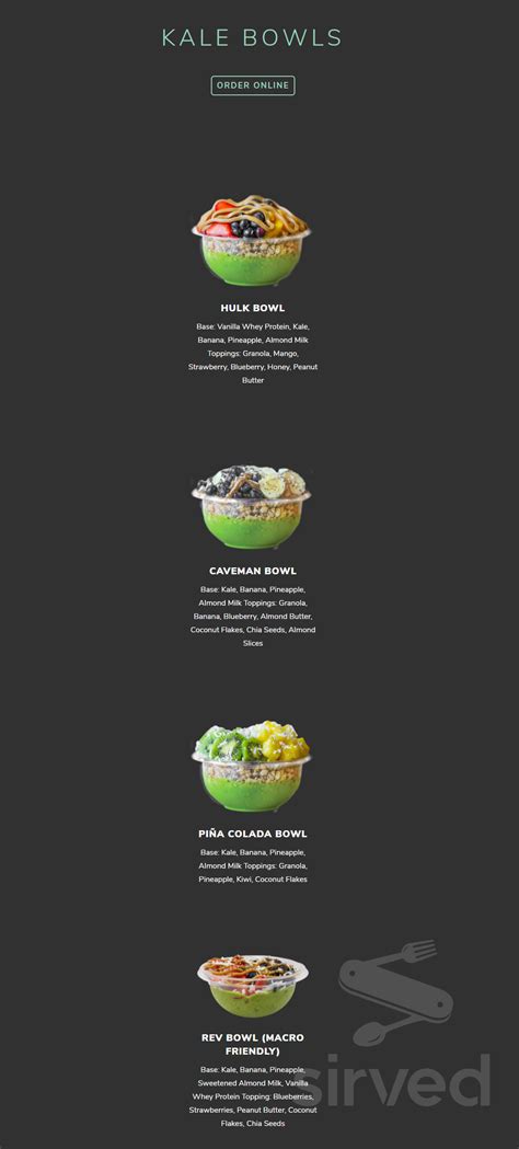 Frutta Bowls menu in Madison, New Jersey, USA