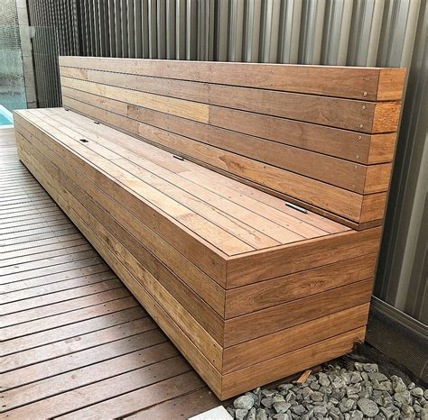 Deck Storage Bench Deck Bench Seating Timber Bench Seat Wooden Bench