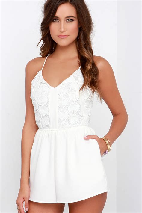 Ivory Romper Lace Romper White Romper 4900 Lulus