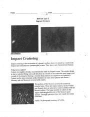 EPS36 Lab2 Impact Craters Exp Pdf Name Spate 5 T EPS 36