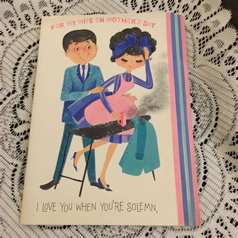 Vintage Greeting Card Mother Mothers Day Cute Couple Pastel Ebay