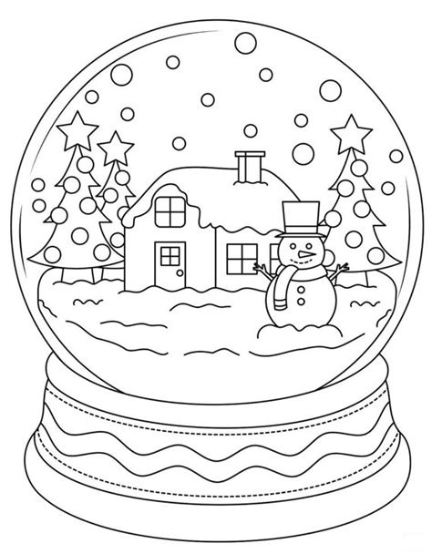 Winter Coloring Pages Snow Globe Coloring Pages And Templates