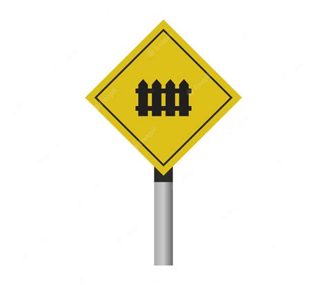 Premium Vector | Railroad crossing road sign