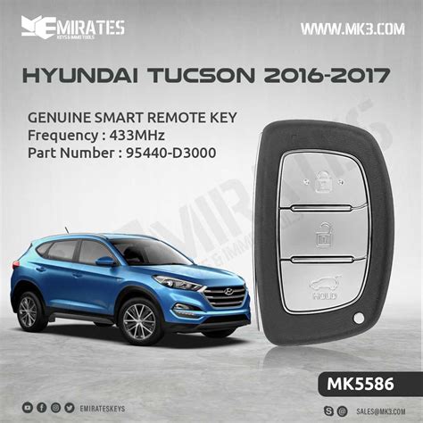 Hyundai Tucson 2016 Smart Key Remote 433MHz 95440 D3000 MK3