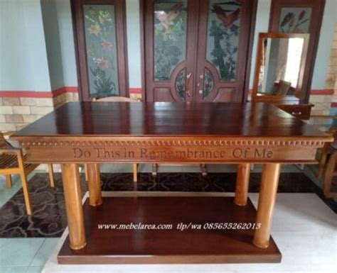 Jual Meja Altar Gereja Minimalis Desain Terbaru Kayu Jati