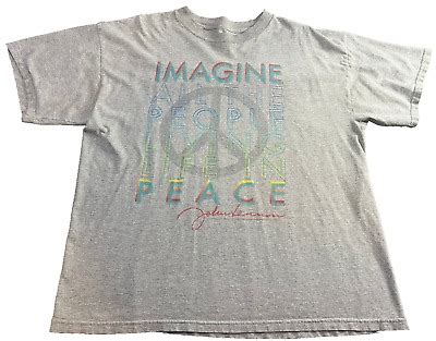 Zion Rootswear Imagine Peace John Lennon Beatles Graphic Tee T Shirt Xl