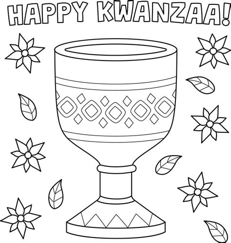 Kwanzaa Unity Cup Coloring Page For Kids 12626488 Vector Art At Vecteezy