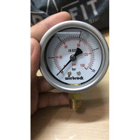 Jual Pressure Gauge 2 5 X 1 4 Ss Brass 10 Bar Weibrock Jakarta