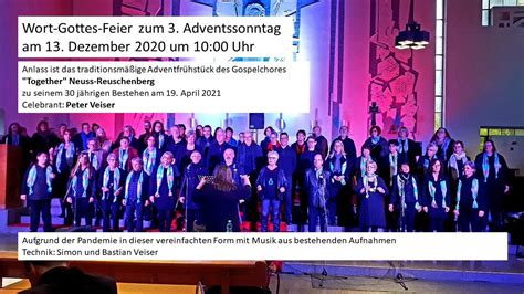 Wort Gottes Feier Zum 3 Adventssonntag 13 Dezember 2020 10 00 Uhr