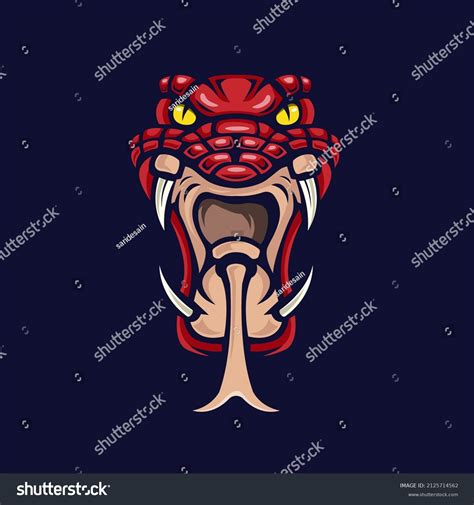 Red Venomous Snake Illustration Design Vector Stock Vector (Royalty ...