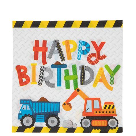 Happy Birthday Construction Vehicle Napkins Large Hobby Lobby 2213726