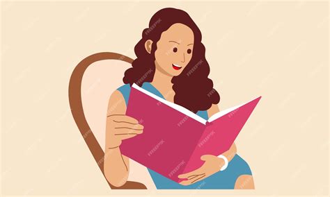 Premium Vector Woman Sitting On Sofa And Read A Book