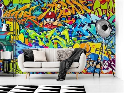 Graffiti Mural Wallpaper Graffiti Wall Mural Graffiti - Etsy