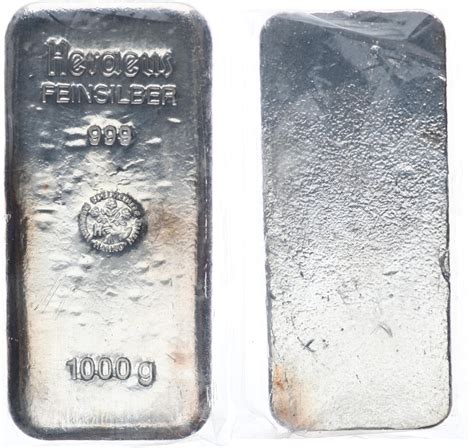 Deutschland Kg Silberbarren Kilo Silberbarren Heraeus Feinsilber