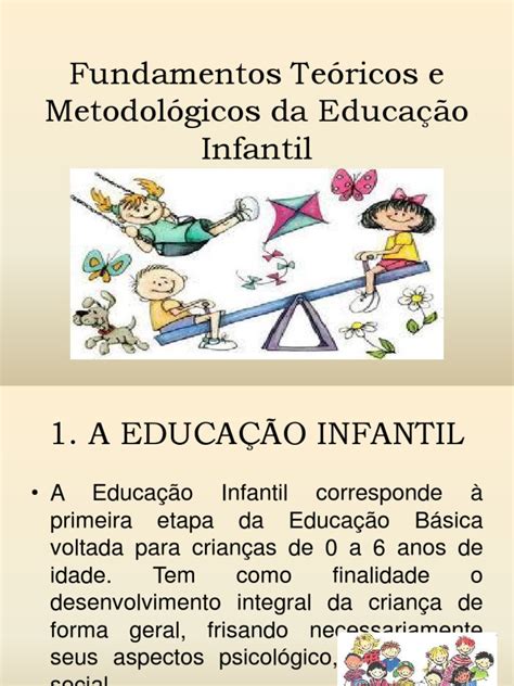 Fundamentos Teóricos E Metodológicos Da Educação Infantil Pré Escola