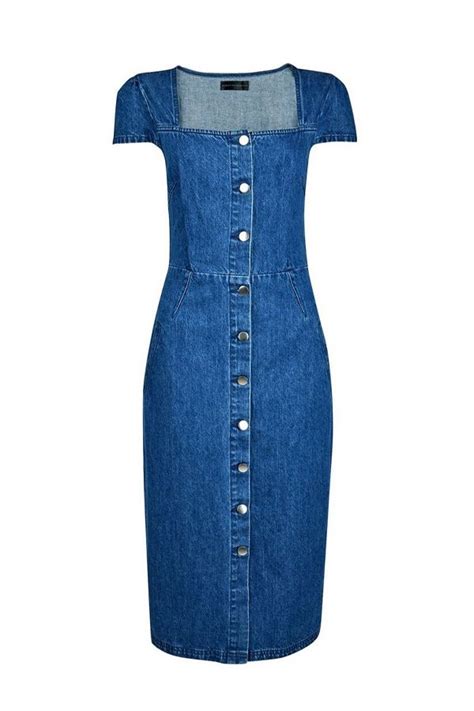 Update The Classic Denim Dress With An On Trend Square Neck Perfect For Spring Denim Midi