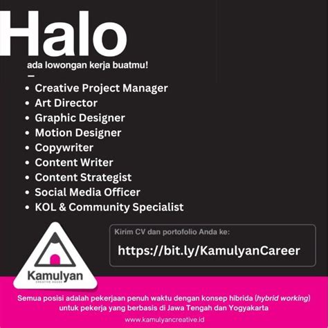 Lowongan Kerja Creative Project Manager Art Director Graphic