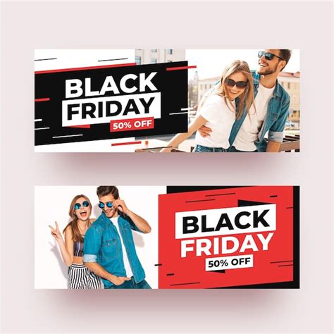 Premium Vector Flat Design Black Friday Banners Template