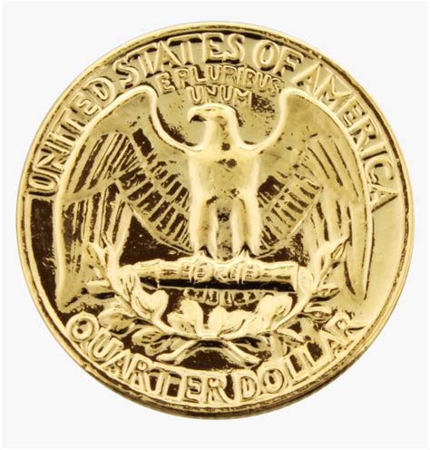 Quarter Us Dollar Gold-plated Coin - Gold Quarter Dollar Coin, HD Png ...