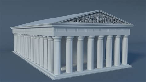 3d Model Pantheon Parthenon Vr Ar Low Poly Cgtrader