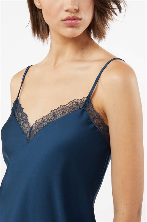 Satin Camisole With Lace Details Sentiment Marine Etam